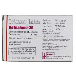 Defnalone 30, Generic Deflazacort, Deflazacort 30mg, Box description