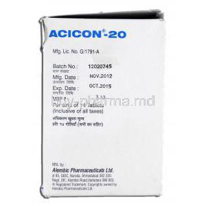 Acicon-20, Generic Pepcid, Famotidine 20mg, Box Expiry