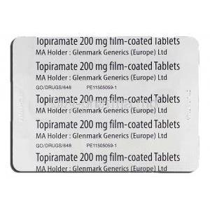 Topiramate, Generic Topamax, Topiramate 200mg, Strip description