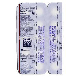 Septran, Trimethoprim 80mg Sulphamethoxazole 400mg, Co-Trimoxazole Strip description