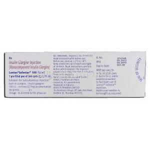 Lantus Solostar, Insulin Glargine Injection, Monocomponent Insullin Glargine 100 IU ml, Box