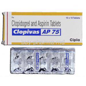 Clopivas AP 75, Clopidogrel and Aspirin 75mg, Tablet