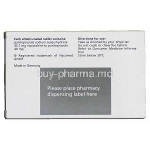 Somac 40, Pantoprazole 40mg, Box description