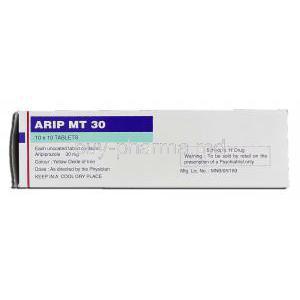 Arip MT 30, Generic Abilify, Aripiprazole 30mg, Box description