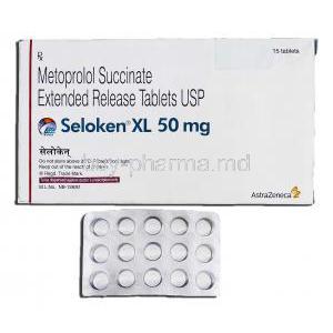 Seloken XL 50mg, Generic Lopressor Toprol XL, Metoprolol XR 50mg Tablet