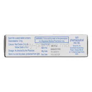 Dazit, Generic Clarinex, Desloratadine 5mg, Box description