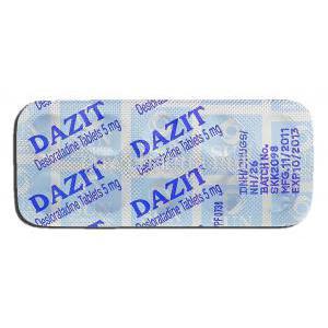 Dazit, Generic Clarinex, Desloratadine 5mg, Strip description