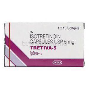 Tretiva-5, Generic Accutane, Isotretinoin 5mg, Box