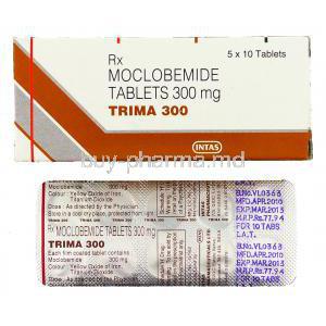 Trima , Generic Manerix /Aurorix, (Moclobemide) 300 mg