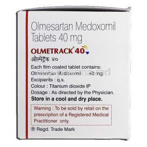 Olmetrack 40, Generic Benicar, Olmesartan Medoxomil 40mg, Box description