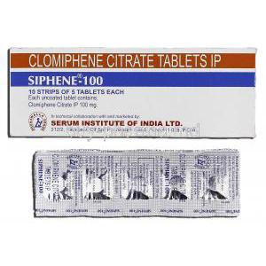 Siphene 100, Generic Clomid, Clomiphene Citrate 100mg, Tablet
