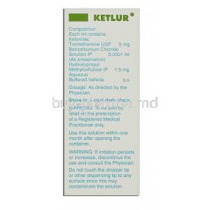 Doloket, Generic Acular,  Ketorolac Tromethamine Opthalmic Suspension 0.5% 5 Ml Eye Drop (FDC)