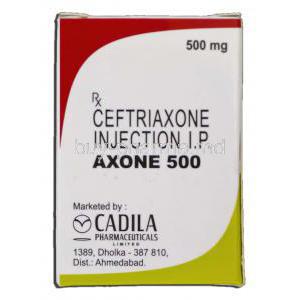 Axone 500, Generic Rocephin, Ceftriaxone Sodium 500mg Injection, Box