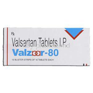 Valzaar 80, Valsartan 80mg, Box