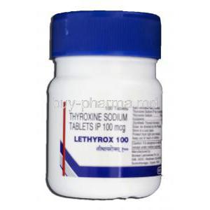 Lethyrox 100, Generic Synthroid Eltroxin Levothroid, Levothyroxine Sodium 100mcg, Tablet