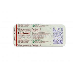 Lupimed, Generic Vermox, Mebendazole, 100 mg, Strip description