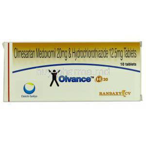 Olvance-H, Generic BENICAR HCT and OLMETEC PLUS, Olmesertan and HCTZ, 20 mg and 12.5mg, Box