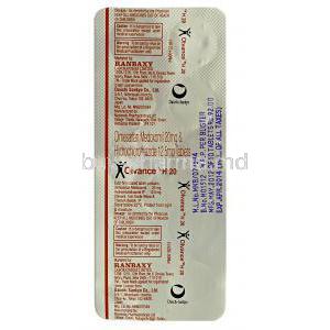Olvance-H, Generic BENICAR HCT and OLMETEC PLUS, Olmesertan and HCTZ, 20 mg and 12.5mg, Strip description