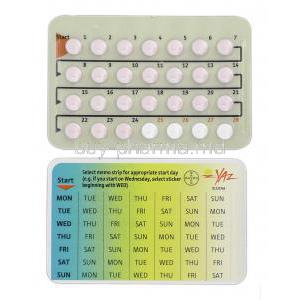 Yaz, Branded Yaz, Drospirenone and Ethinylestradiol, 3.0mg and 0.02mg, Strip