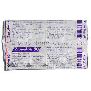 Zipsydon 80, Generic Geodon, Ziprasidone 80mg, Strip