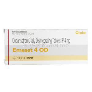 Emeset 4 OD, Generic Zofran, Ondansetron Orally Disintegrating 4mg, Box