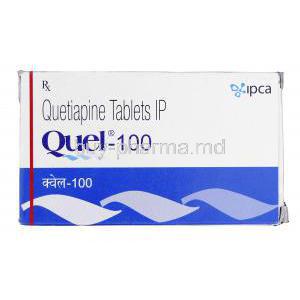 Quel -100, Generic Seroquel, Quetiapine 100mg, Box