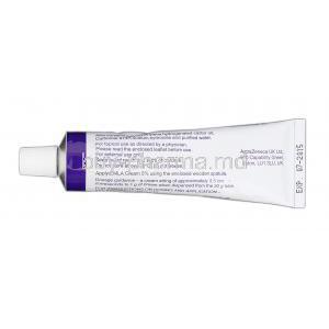 Emla 5% 30g Cream, Brand Emla, Lidocaine 25 mg Prilocaine 25 mg, Tube Description