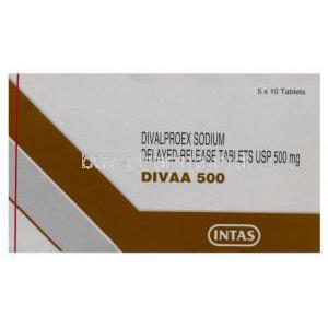 Divaa, Generic Depakote, Divalproex Delayed Release Tablets 500 mg (Intas)