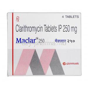 Maclar 250, Generic Biaxin or Klaricid, Clarithromycin, 250 mg, Box (2)