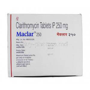 Maclar 250, Generic Biaxin or Klaricid, Clarithromycin, 250 mg, Box Expiry