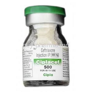 Ciplacef 500 Injection, Generic Rocephin, Ceftriaxone, 500 mg, Bottle