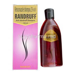 Randruff Anti-Dandruff Shampoo, Generic Nizoral, Ketoconazole, 2 percent, Box and Bottle