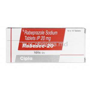 Rabesec-20, Generic Aciphex and Pariet, Rabeprazole, 20 mg, Box