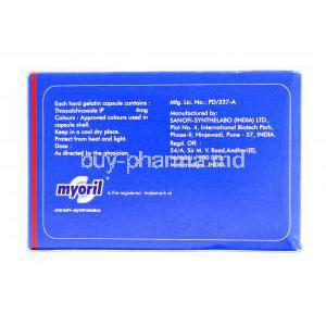 Myoril, Branded, Thiocolchicoside, 4 mg, Box