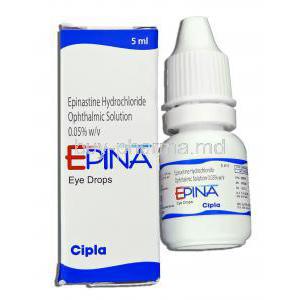 Epina, Generic Elestat,  Epinastine 0.05% W/v 5 Ml Ophthalmic Solution Eye Drops (Cipla)