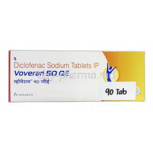 Voveran 50 GE, Generic Voltarol and Voltaren, Diclofenac Sodium, 50 mg, Box