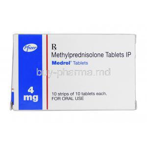 Medrol, Brand, Methylprednisolone, 4mg, Box