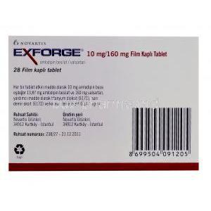 Exforge, Amlodipine Valsartan  10mg  160mg  Norvatis