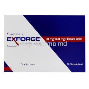 Exforge, Amlodipine Valsartan  10mg  160mg  box