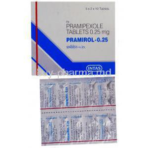 Pramirol, Generic Mirapex, Pramipexole 0.25 mg
