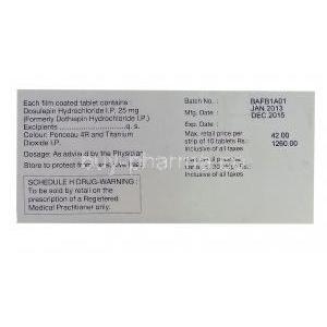 Prothiaden, Dothiepin 25 mg box information