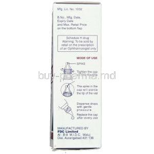 Zigat, Generic Zymar,  Gatifloxacin 0.3% W/v Eye Drop (FDC) Directions