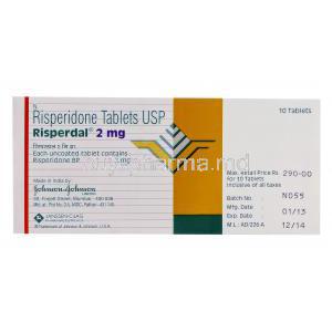 Risperdal, Risperidone 2mg  box