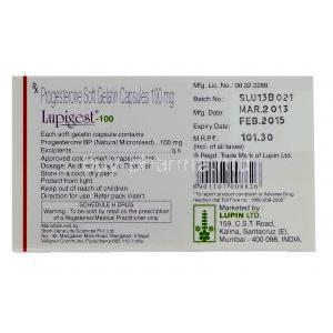 Lupigest, Progesterone 100mg  Lupin