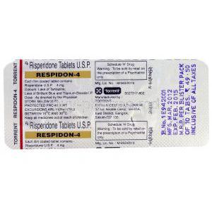 Respidon, Generic  Risperdal, Risperidone  4mg  Torrent