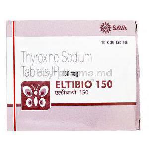 Eltibio, Generic Synthroid, Thyroxine Sodium 150mcg  box