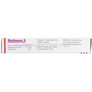 Methimez, Generic Tapazole, Methimazole 5mg box information