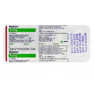 Hytrin, Terazosin Hcl 5mg blister pack