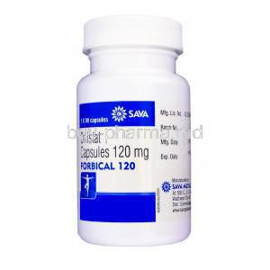 Forbical, Generic Xenical, Orlistat 120mg container