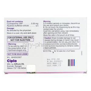 Imudrops, Generic Restasis,  Cyclosporine Eyedrops  Cipla